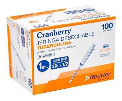 Jeringa Tuberculina con Aguja de 27gx 1/2 