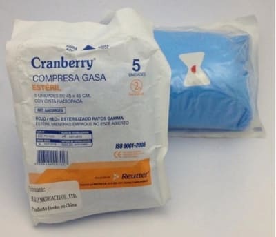 Compresa Gasa Estéril Laparatomía Con Cinta Radiopaca 45x45 CM                                              