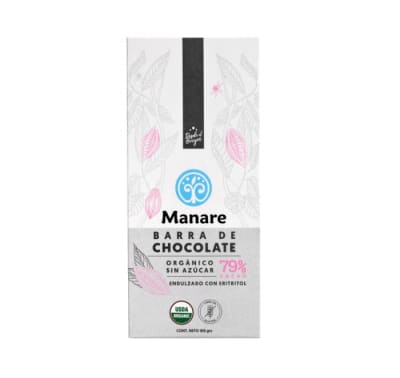 Barra chocolate 79% cacao orgánico SIN AZÚCAR