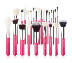 25PCS PROFESSIONAL MAKEUP BRUSH SET (ROSE CARMINE/SILVER) | JESSUP