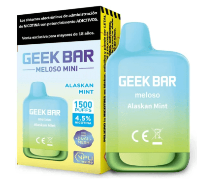 VAPORIZADOR DESECHABLE GEEK BAR MELOSO MINI 1500 PUFFS ALASKAN MINT1