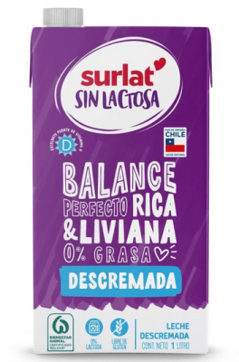 CAJA LECHE SURLAT SIN LACTOSA DESCREMADA 1LT 6 UNIDADES1