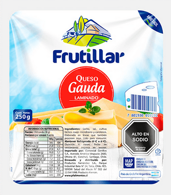 QUESO GAUDA LAMINADO FRUTILLAR 250GR1