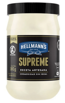 CAJA MAYONESA HELLMANN'S SUPREME RECETA ARTESANAL 380GR 12 UND