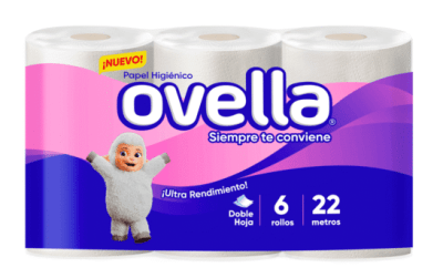 MANGA PAPEL HIGIENICO OVELLA 6 ROLLOS 22 MTS 8U1