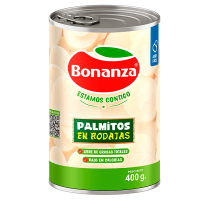CAJA PALMITOS EN RODAJA BONANZA 400GR 24U1