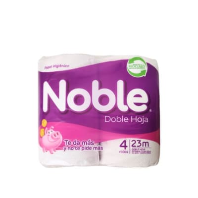 MANGA PAPEL HIGIENICO NOBLE DOBLE HOJA 4 ROLLOS 23 MTS 10 UND1