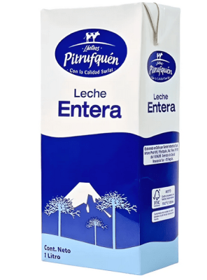CAJA LECHE ENTERA NATURAL PITRUFQUEN 1LT 12 UNIDADES