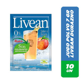 CAJA JUGO EN POLVO LIVEAN DURAZNO 10 UND1