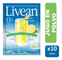 CAJA JUGO EN POLVO LIVEAN LIMONADA 10 UND1
