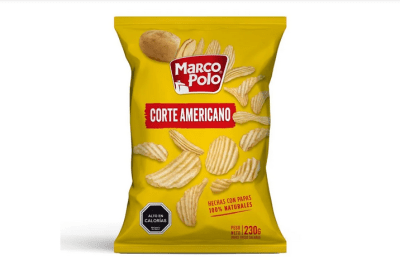 CAJA PAPAS FRITAS MARCO POLO CORTE AMERICANO 230GR 12U1