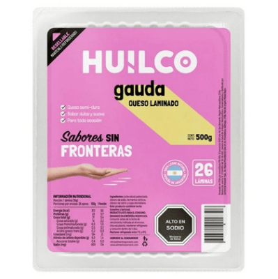 CAJA QUESO GAUDA LAMINADO HUILCO 500G 24U1