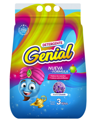 MANGA DETERGENTE EN POLVO GENIAL 3KG 5U1