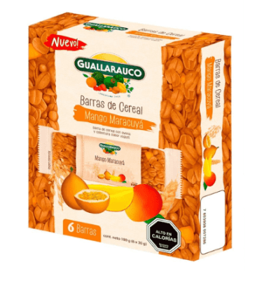 DISPLAY BARRA CEREAL GUALLARAUCO SABOR MANGO MARACUYA 30GR 12U1