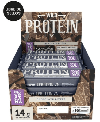 DISPLAY BARRA PROTEIN WILD CHOCOLATE BITTER 45GR 16U1