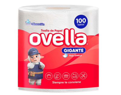 MANGA TOALLA DE PAPEL GIGANTE OVELLA 100MTS 6U