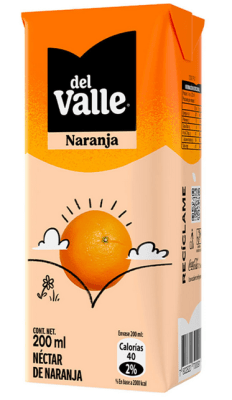 CAJA NECTAR ANDINA DEL VALLE NARANJA 200ML 24U1