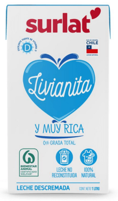 CAJA LECHE SURLAT DESCREMADA 1LT 12U