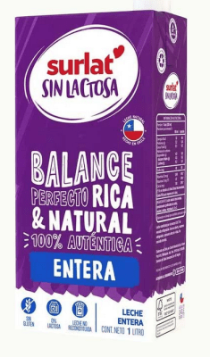CAJA LECHE SURLAT ENTERA SIN LACTOSA 1LT 6U1