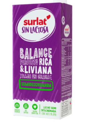 CAJA LECHE SURLAT SEMIDESCREMADA SIN LACTOSA 1LT 6U1