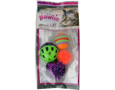 PAWISE SET 4 PELOTAS GATOS