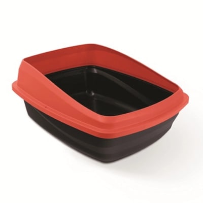 CATIT BAÑO CON BORDE GRIS ROJO