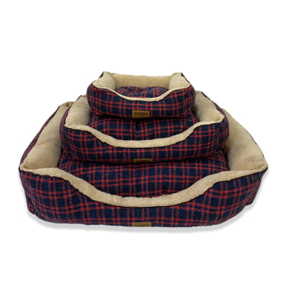 KIMBA ECO CAMA ANDES ESCOCES AZUL ROJO