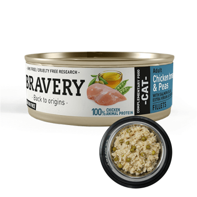 BRAVERY CHICKEN AND PEAS ADULT CAT WET FOOD1