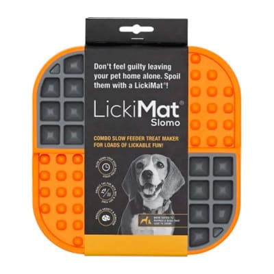 LICKIMAT SLOMO ORANGE FOR DOG1