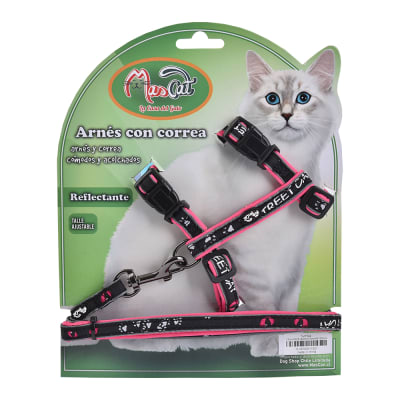 MASCAT ARNES Y CORREA GATO ACOLCHADO REFLECTANTE STD FUCSIA1