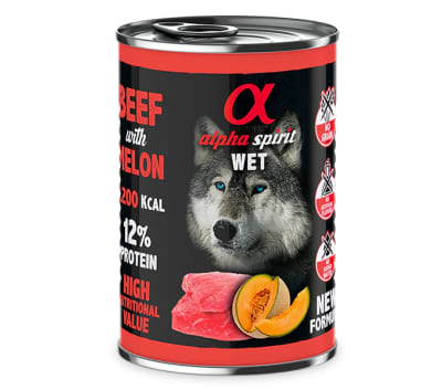 ALPHA SPIRIT LATA TERNERA CON MELON 400 GR1