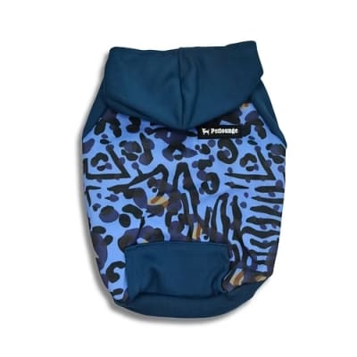 PETLOUNGE HOODIE BLUE LEOPARD