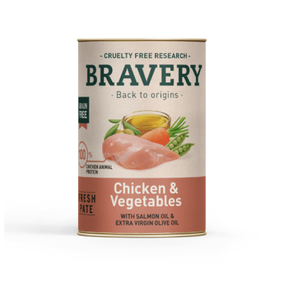 BRAVERY LATA CHICKEN AND VEGETABLES DOG WET FOOD1