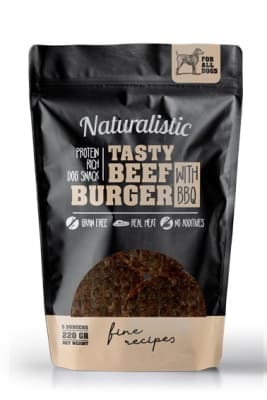 NATURALISTIC TASTY BEEF BURGER WITH BBQ. 220 GR. 5 UN