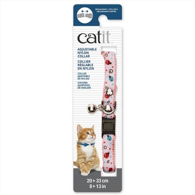 CATIT COLLAR ADJUST BLANCO ROSA CHINITAS1