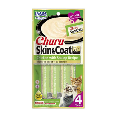 INABA CHURU SKIN & COAT CAT CHICKEN WHIT SCALLOP