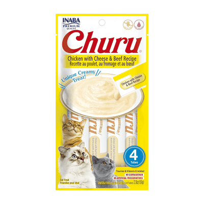 INABA IB CHURU CHICKEN WITH CHEES Y BEEF RECIPE. 56 GR