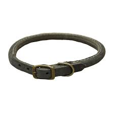COASTAL CIRCLE-T COLLAR CUERO RUSTICO GRIS 60 CM