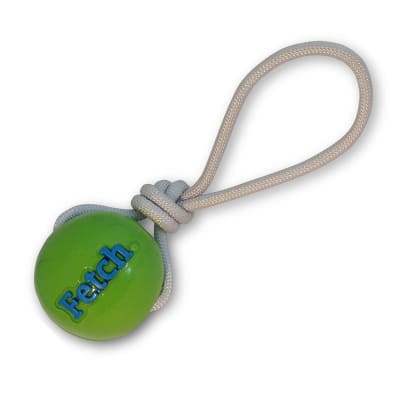 PLANET DOG FETCH BALL VERDE CON CUERDA