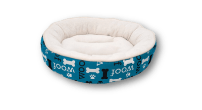 DOGIT DREAMWELL CAMA REDONDA WOOF AZUL 53 CM1
