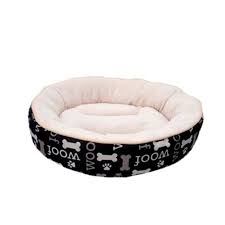 DOGIT DREAMWELL CAMA REDONDA WOOF NEGRA 53 CM