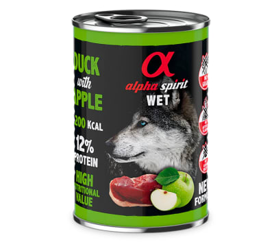 ALPHA SPIRIT LATA PATO CON MANZANA VERDE 400 GR