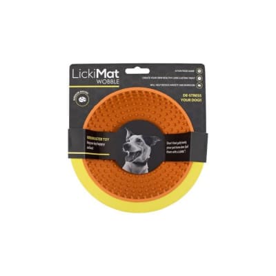 LICKIMAT WOBBLE ORANGE FOR DOG1