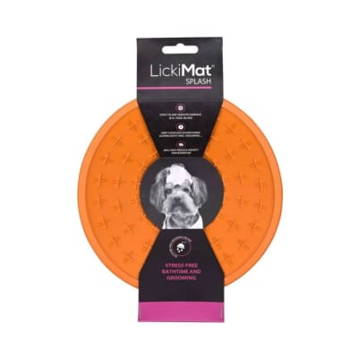LICKIMAT SPLASH ORANGE FOR DOG1