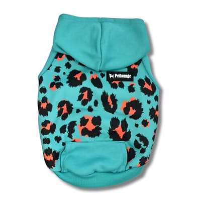 PETLOUNGE HOODIE MINT LEOPARD1
