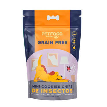 PETFOOD GRAIN FREE MINI COOKIES CHIP DE INSECTOS