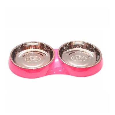 MASCAN PLATO GATO DOBLE FUCSIA