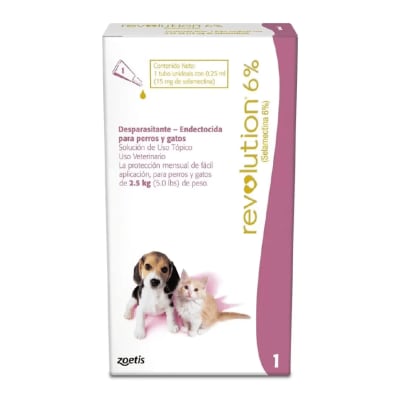 ZOETIS REVOLUTION PERRO Y GATO 6%  (PIPETA 0.25 ML)1