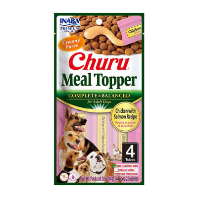 INABA CHURU DOG MEAL TOPPER CHICKEN AND SALMON RECIPE 56 G1