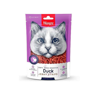 WANPY SOFT DUCK JERKY STRIPS FOR CATS 80 GR